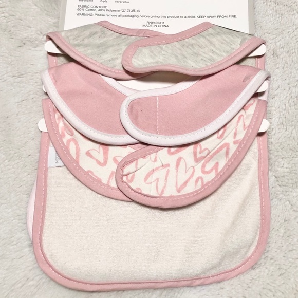 🆕3pk Baby Glitter LlTTLE SISTER Reversible Bibs - Picture 6 of 6